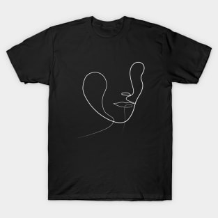 Abstract Face| One Line Artist | Minimal Art | One Line Art | Minimalist T-Shirt